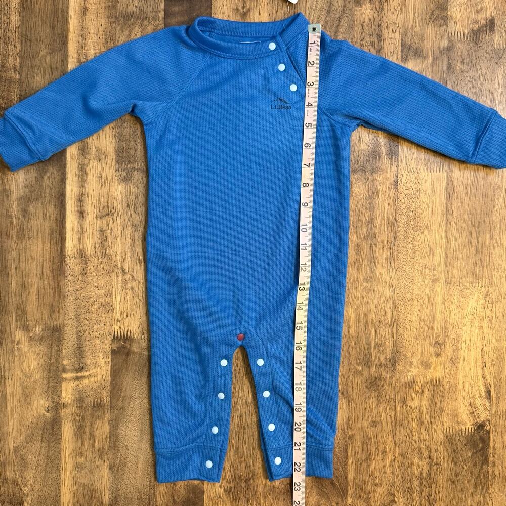 L.L.Bean Wicked Warm Underwear One-Piece Snap Cobalt Sea Baby 6-12 Months - Picture 7 of 7